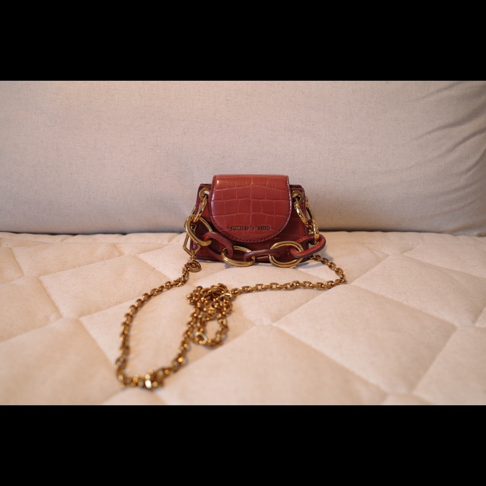 Charles & Keith croc-effect mini crossbody bag